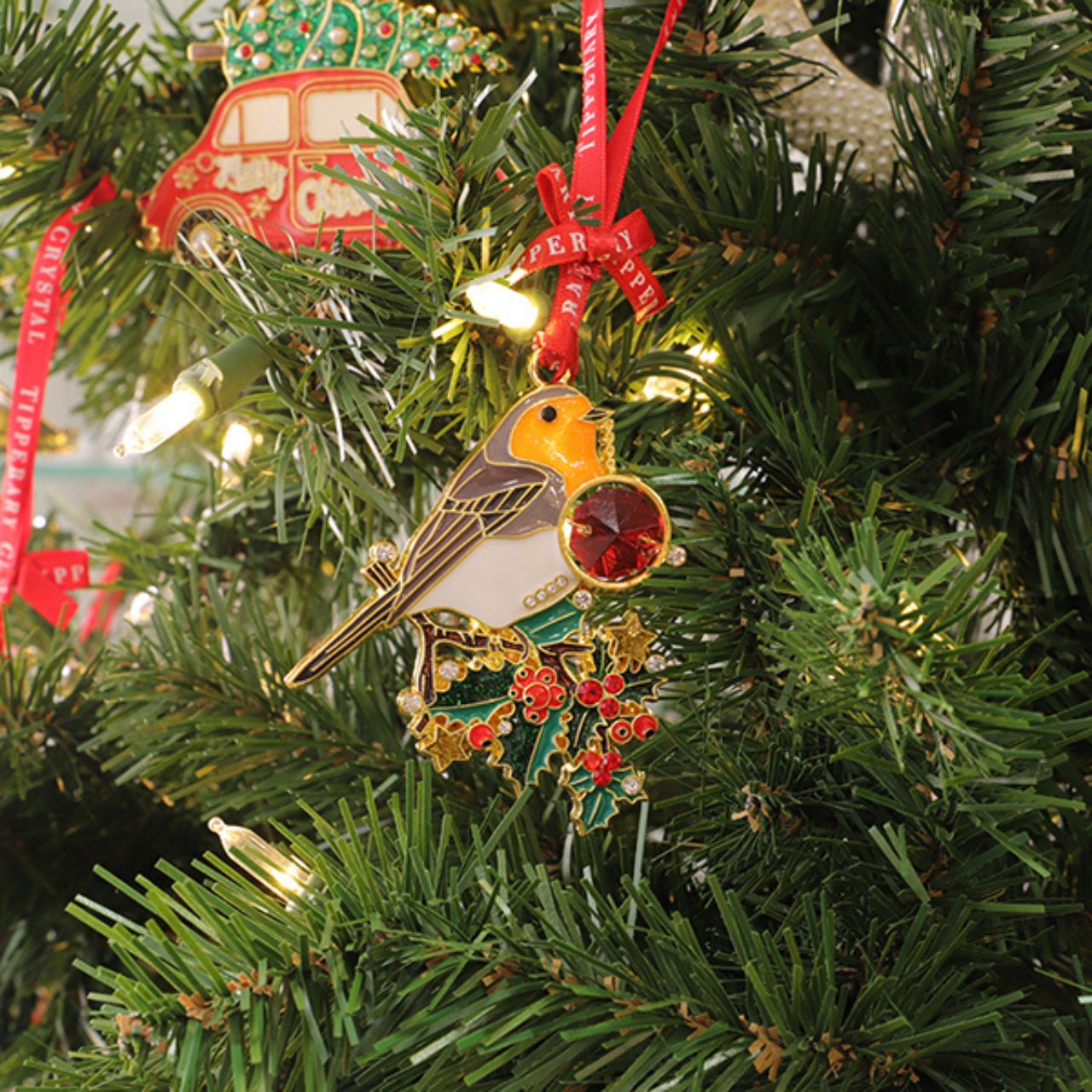 Gem Christmas Decoration - Robin by Tipperary