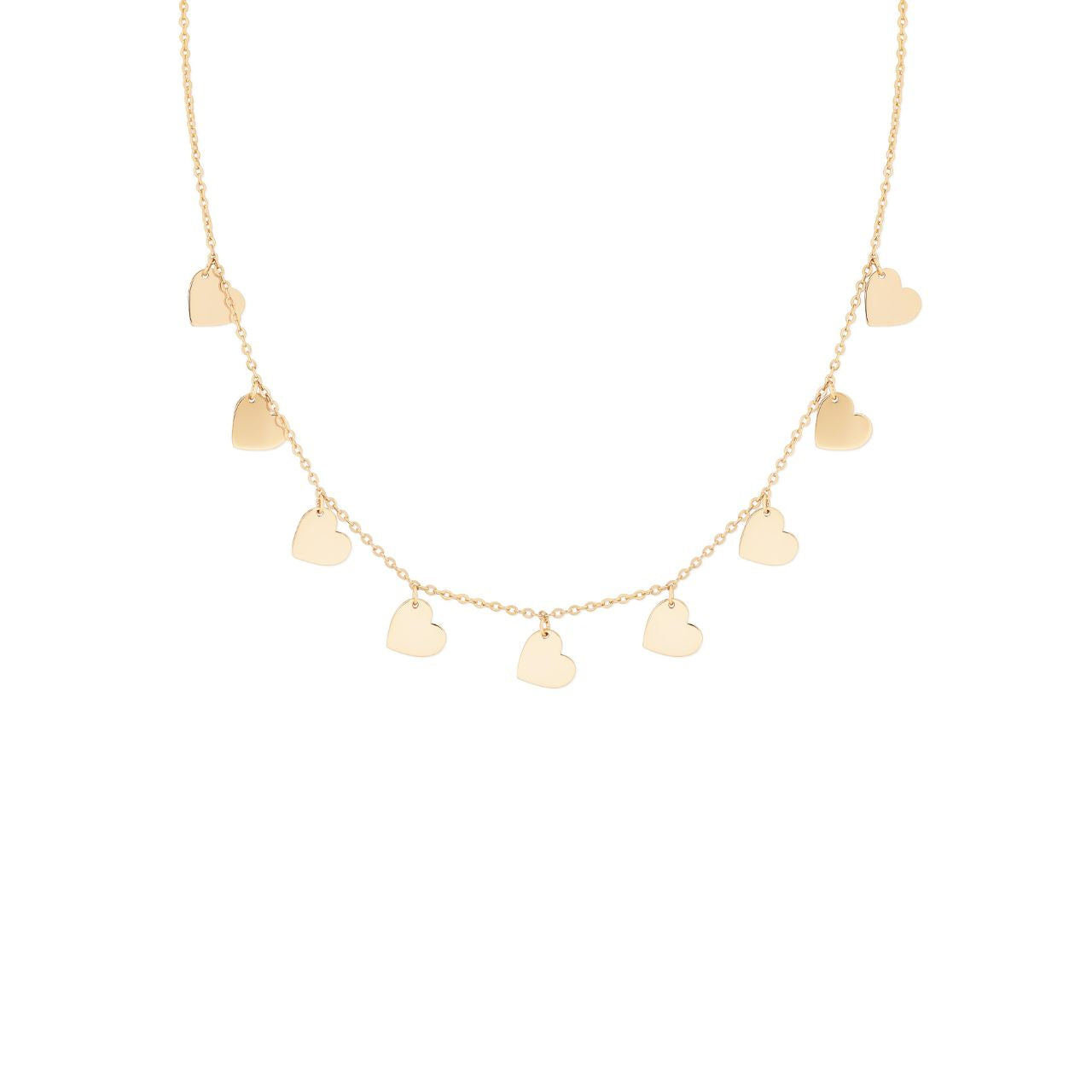 Gold Nine Heart Necklace by Tipperary