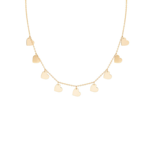 Gold Nine Heart Necklace by Tipperary