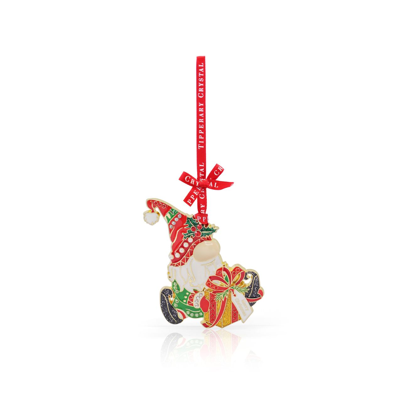 Gonk with Gift Sparkle Christmas Decoration by Tipperary