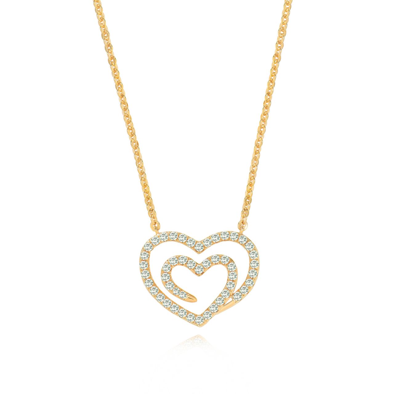 This elegant heart pendant from Tipperary features a gold swirl design with a sparkling CZ inset. Crafted with expert precision, this piece exudes sophistication and adds a touch of glamour to any outfit. Elevate your style with this luxurious and timeless accessory.