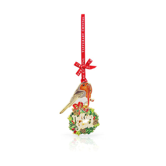 Nollaig Shona Robin Sparkle Christmas Decoration by Tipperary