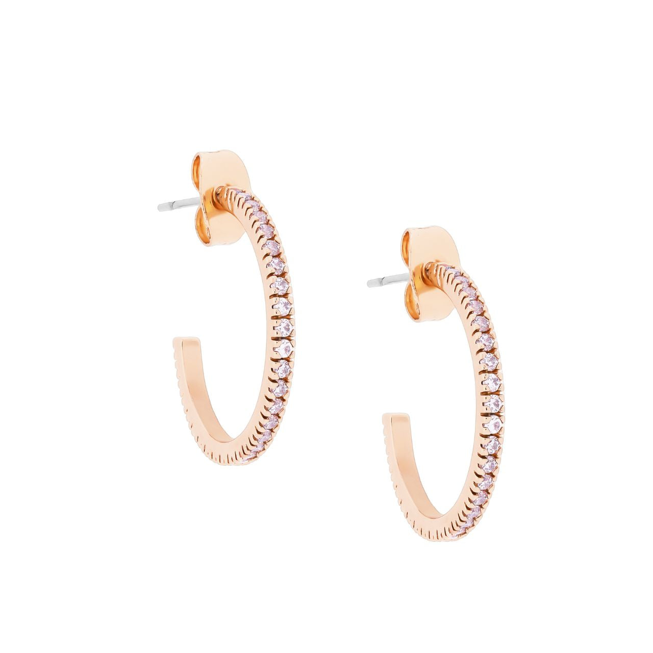 Tipperary C Earrings Pave Set Gold  Elevate your style with the Tipperary Pave Set Gold Hoop Earrings. Made with high-quality materials, these earrings feature a stunning pave set design that adds a touch of elegance to any outfit.