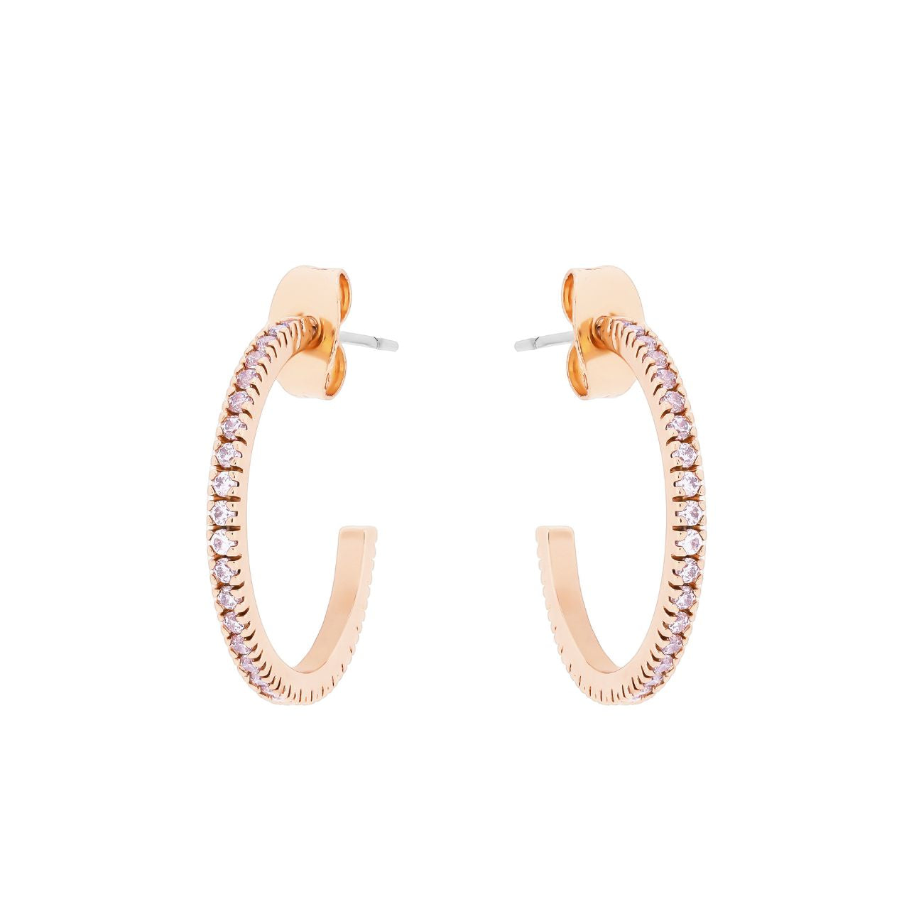 Tipperary C Earrings Pave Set Gold  Elevate your style with the Tipperary Pave Set Gold Hoop Earrings. Made with high-quality materials, these earrings feature a stunning pave set design that adds a touch of elegance to any outfit.