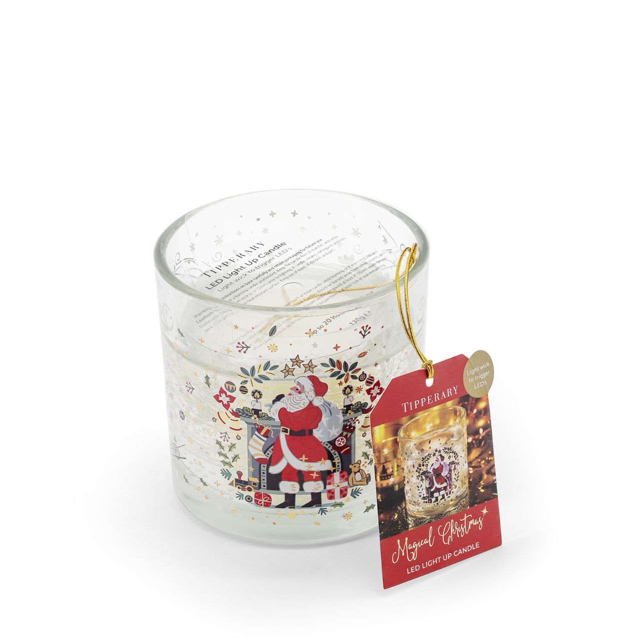 Santa LED Light Up Candle by Tipperary