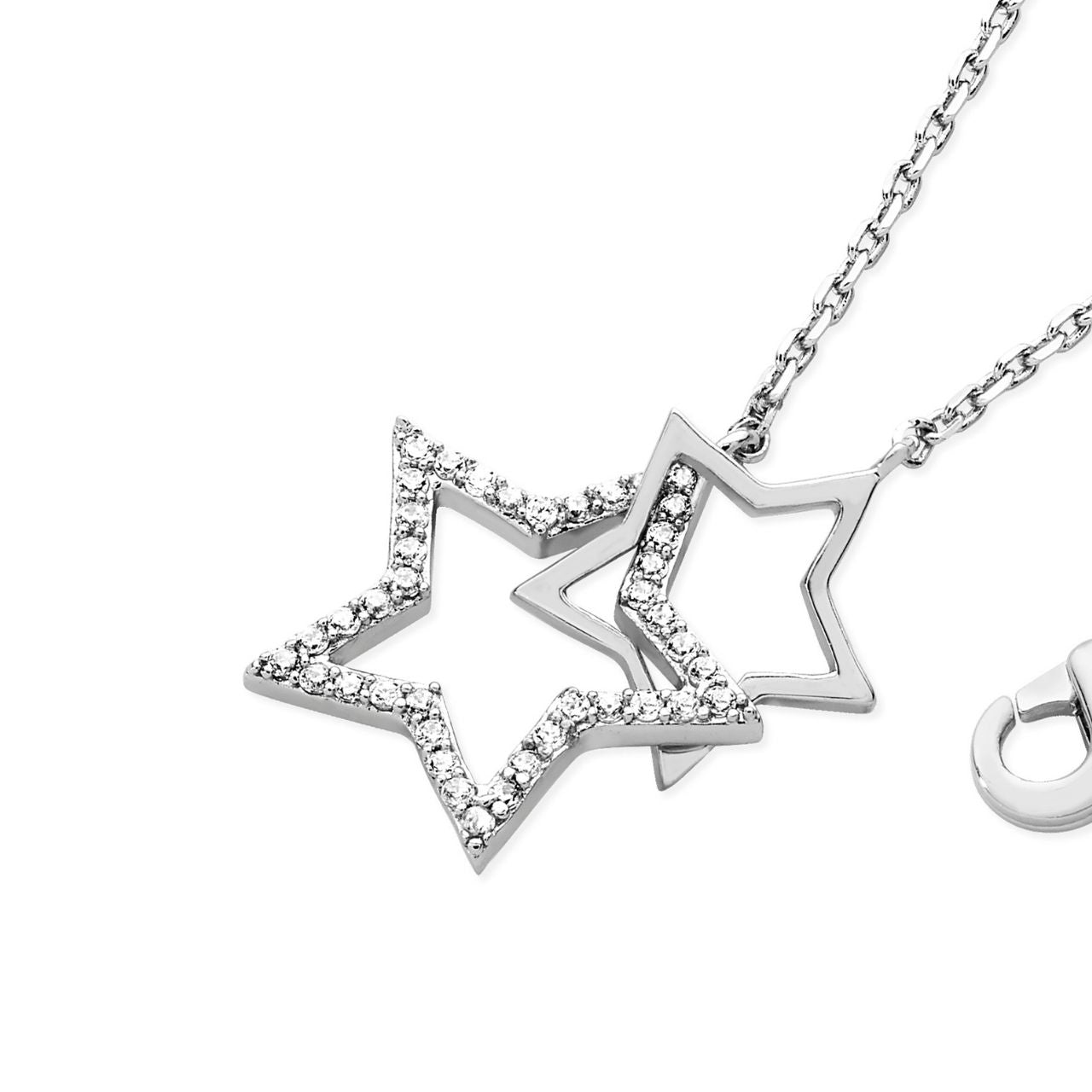 Sterling Silver Star Interlocking Pendant by Tipperary Crystal