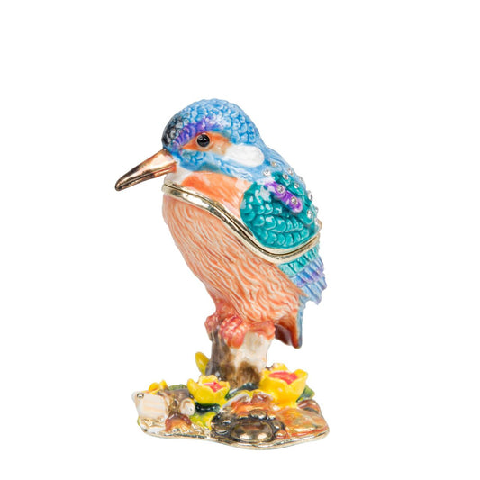 The trinket box opens up beneath the head of the kingfisher to reveal a special storage slot for jewellery or other small and treasured items.