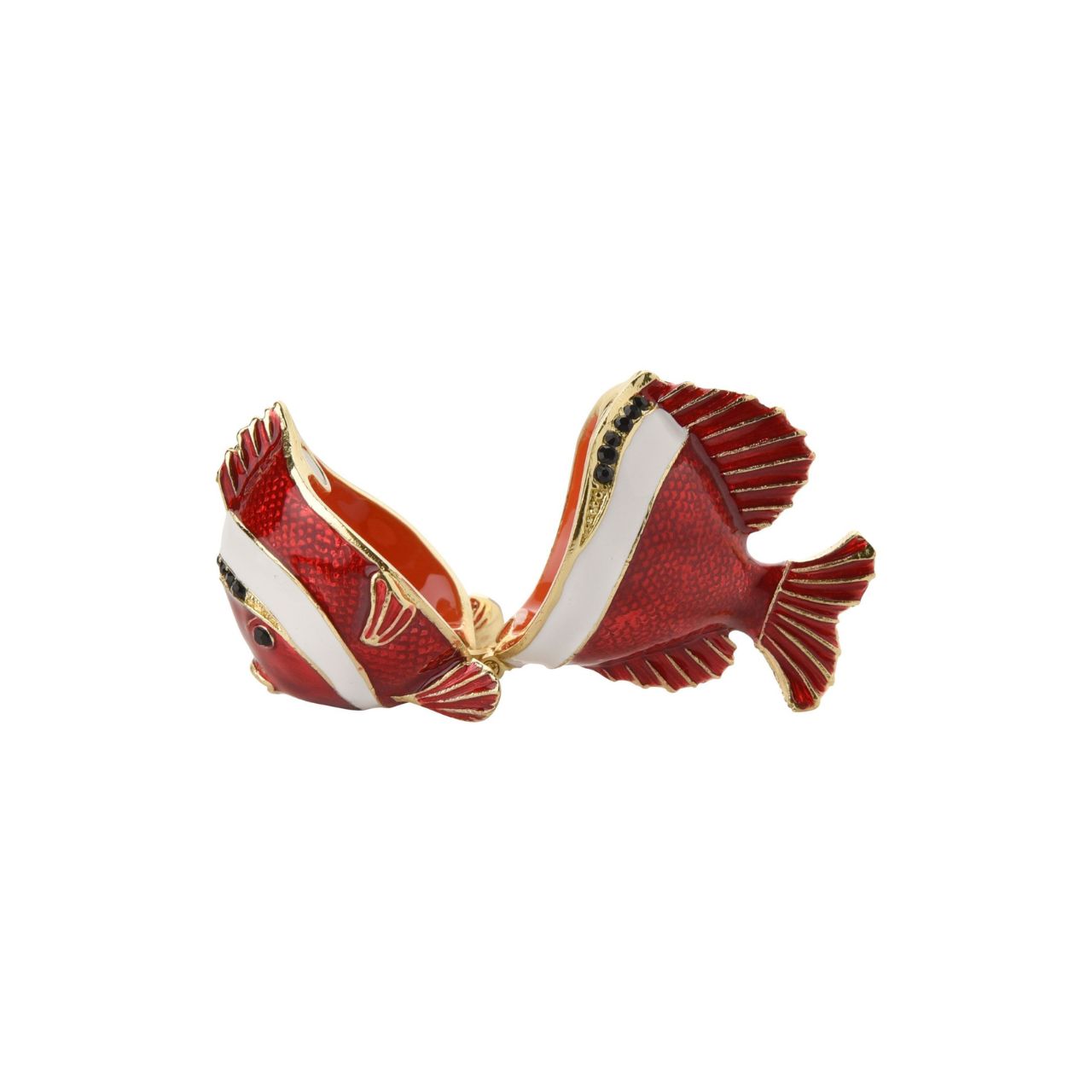 Step into the enchanting world of the Treasured Trinkets – Tropical Fish by STRATTON, a whimsical and meticulously crafted trinket box that captures the endearing charm of such a creature.