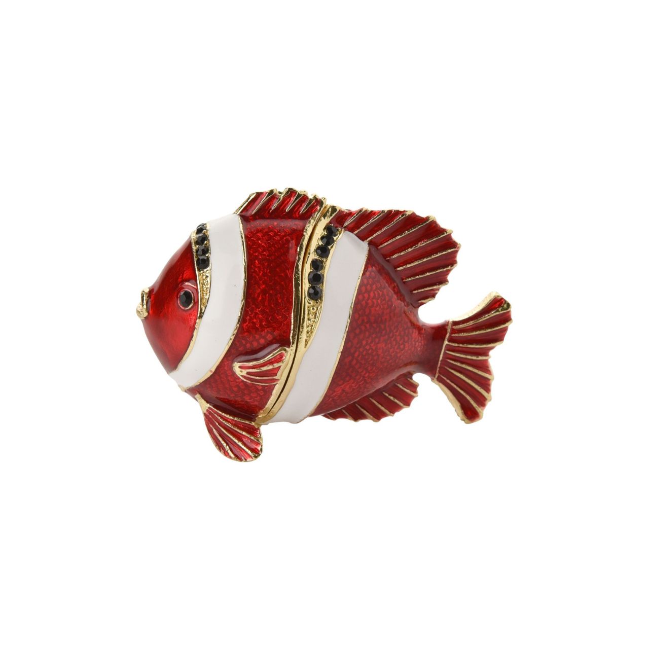 Step into the enchanting world of the Treasured Trinkets – Tropical Fish by STRATTON, a whimsical and meticulously crafted trinket box that captures the endearing charm of such a creature.