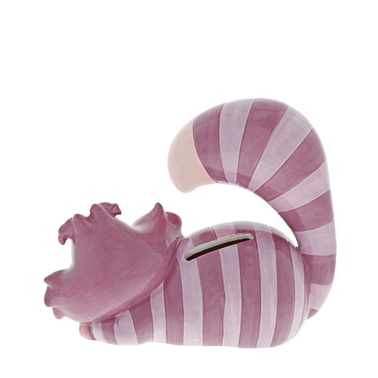 Disney Twas Brillig Cheshire Cat Money Bank  Twas Brillig is a short song featured in the 1951 Disney feature film, Alice in Wonderland, it is sung by the Cheshire Cat. This iconic song is definitely true when you are saving in this Cheshire Cat Money Bank. Enchanting Disney Money Banks are unique and make the perfect magical gift for any occasion.