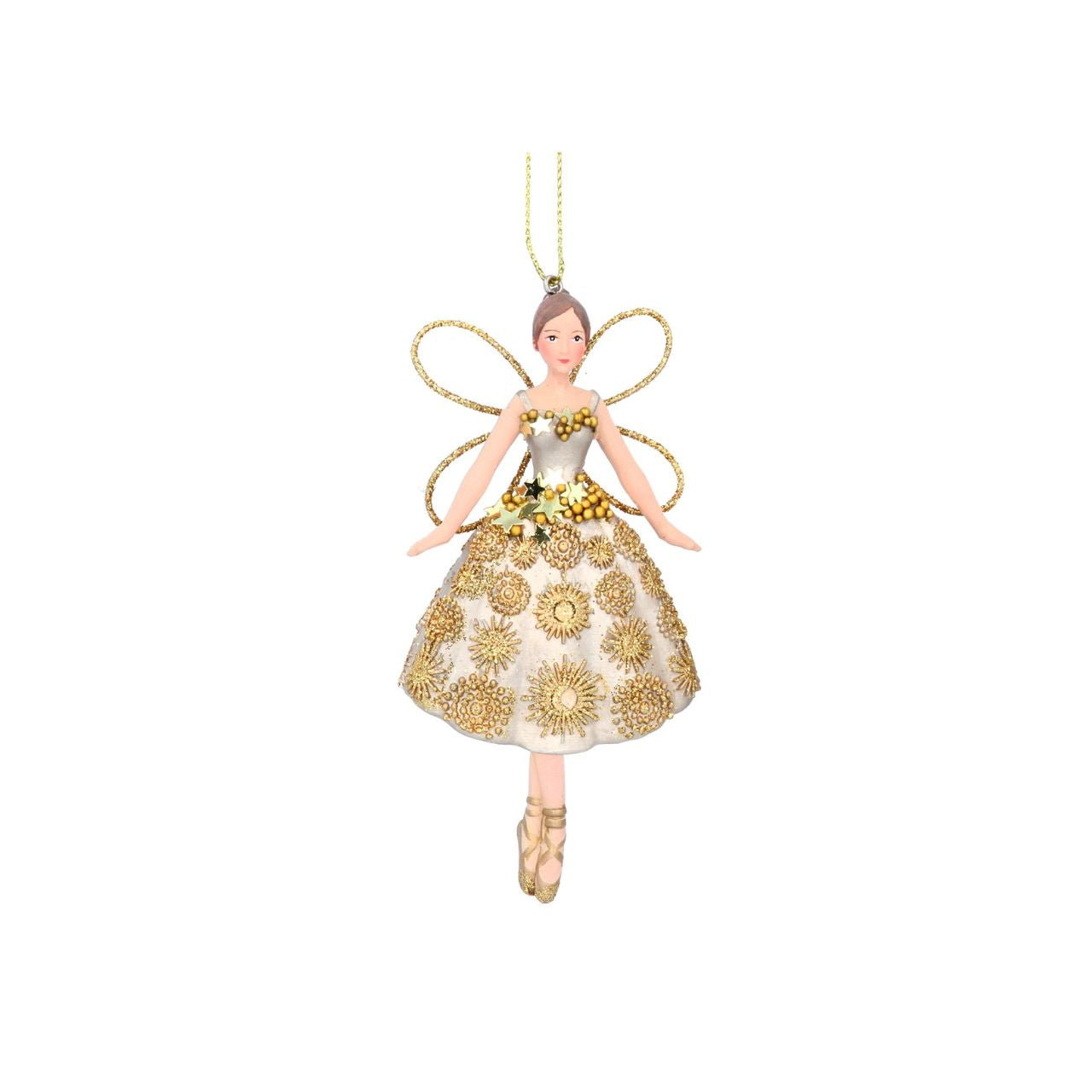 Add some magical charm to your holiday décor with the Gisela Graham Two-Tone Gold Fairy Christmas Hanging Decorations. These beautifully crafted fairy figurines feature intricate details and a two-tone gold finish, making them the perfect addition to any Christmas tree or festive display. Enjoy the enchanting beauty they bring to your home this holiday season.