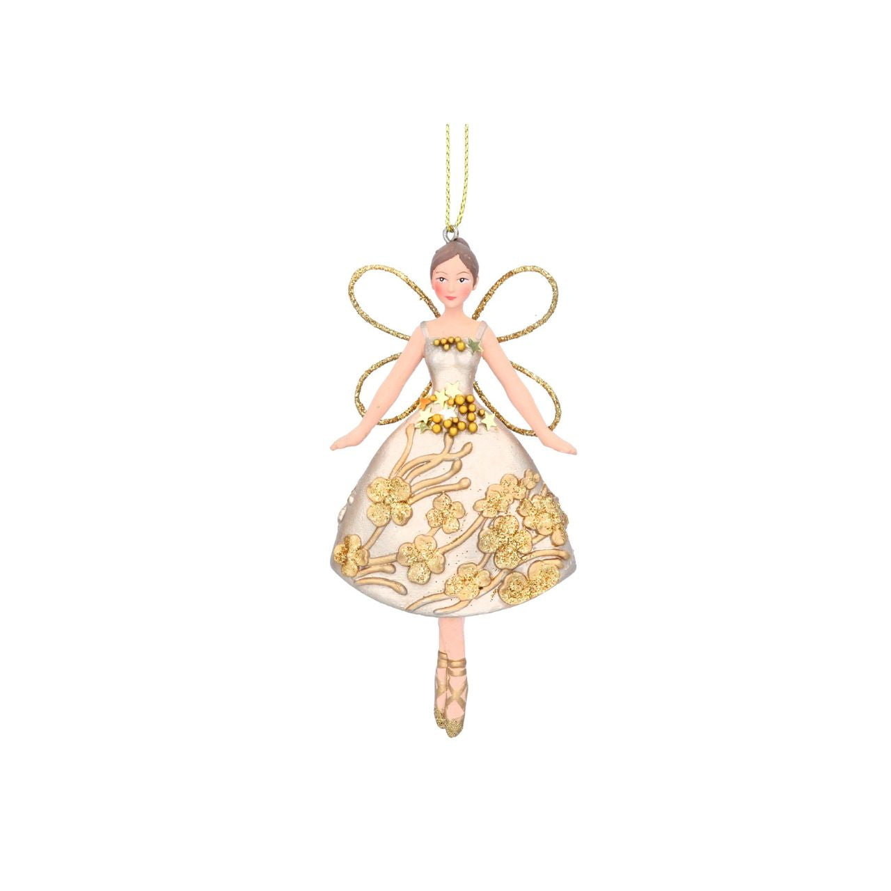 Add some magical charm to your holiday décor with the Gisela Graham Two-Tone Gold Fairy Christmas Hanging Decorations. These beautifully crafted fairy figurines feature intricate details and a two-tone gold finish, making them the perfect addition to any Christmas tree or festive display. Enjoy the enchanting beauty they bring to your home this holiday season.