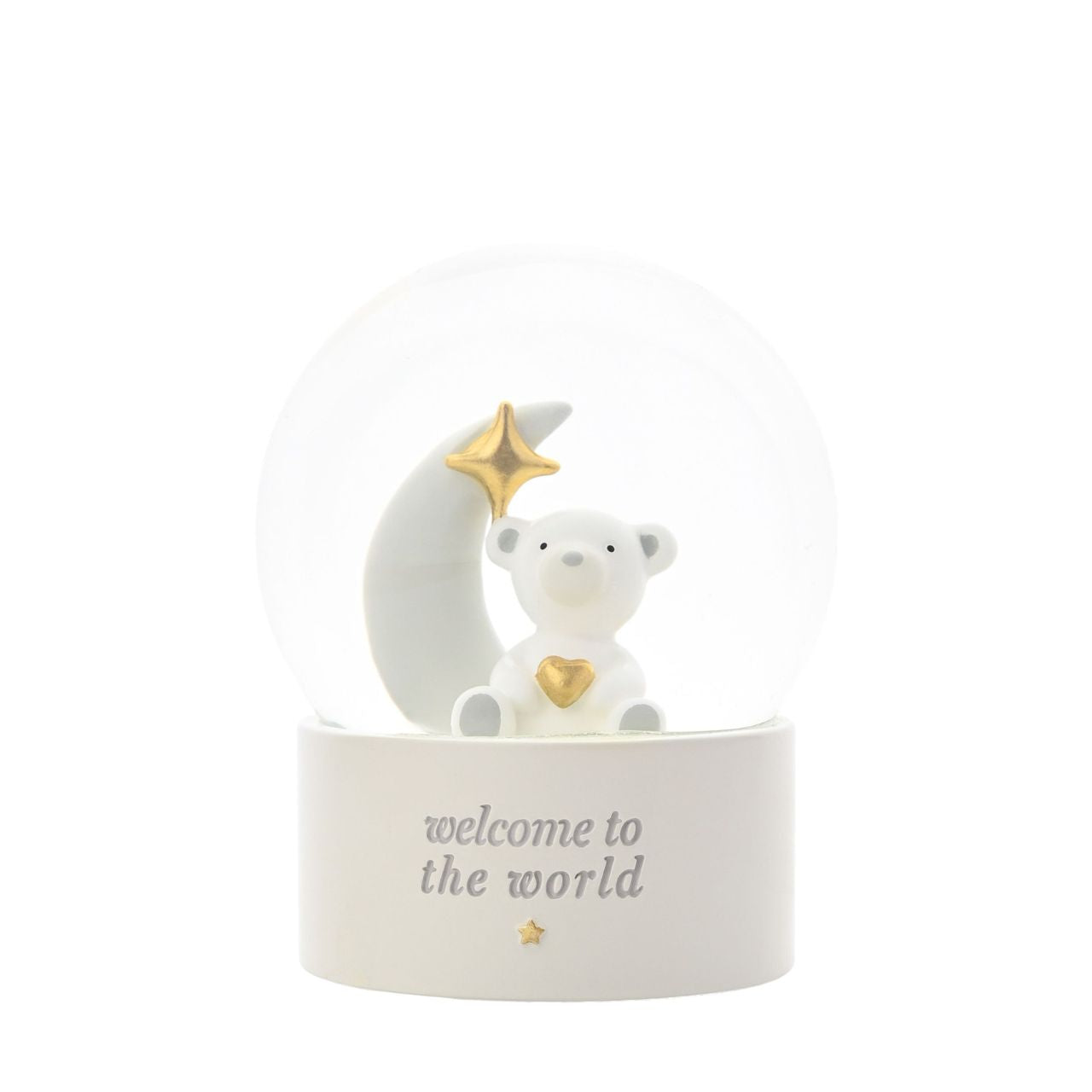 A Bambino BY JULIANA 'welcome to the world' Water Globe. Brimming with whimsical charm, this item is an enchanting addition to any nursery display.