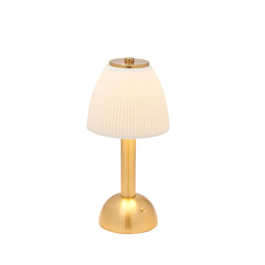 Elevate home décor with the Hestia White USB LED Touch Table Lamp, featuring a stunning design with a bronze base.