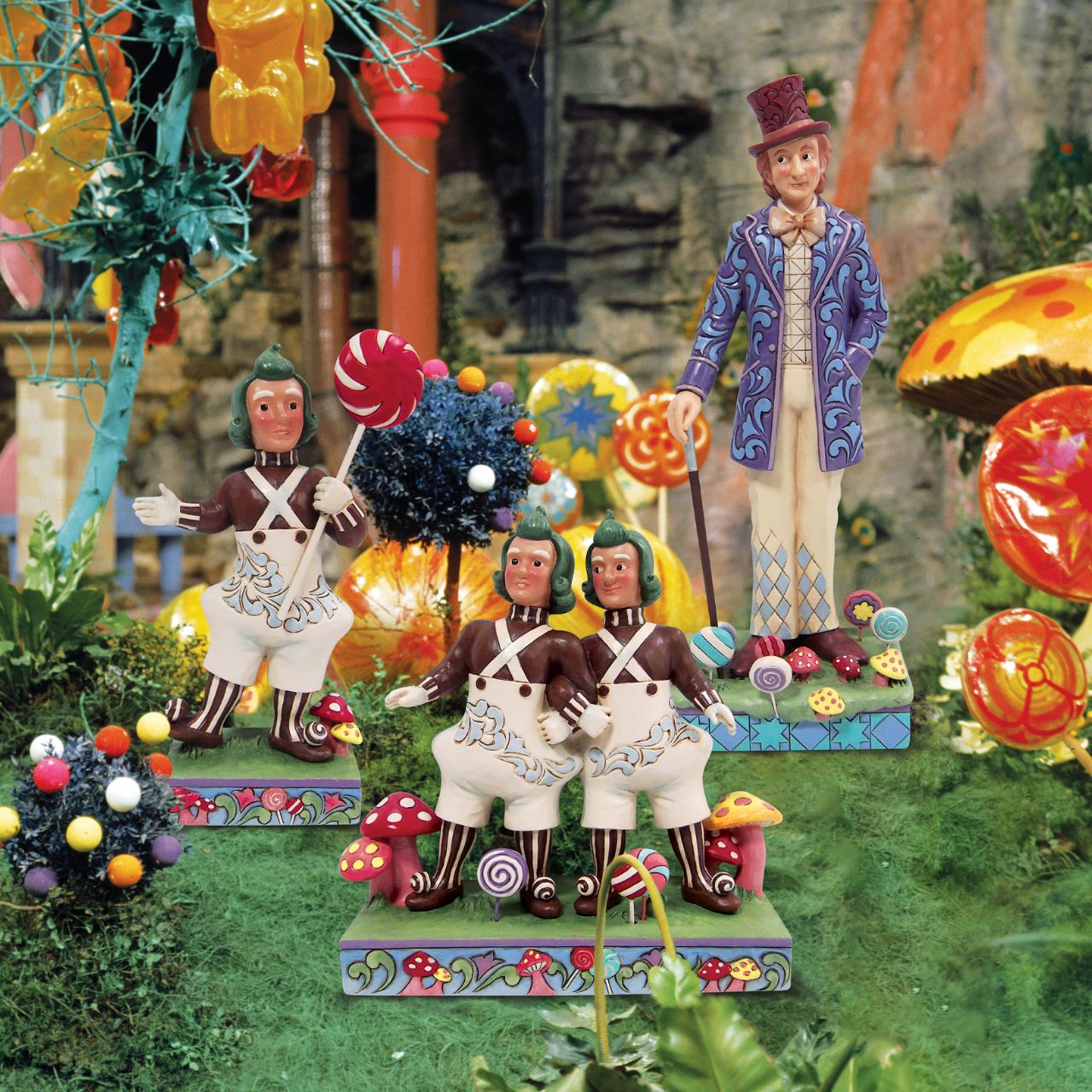 Bringing the magic of film into your home, the newest collection from award-winning artist Jim Shore brings the characters from the 1971 film Willy Wonka and the Chocolate Factory to life.