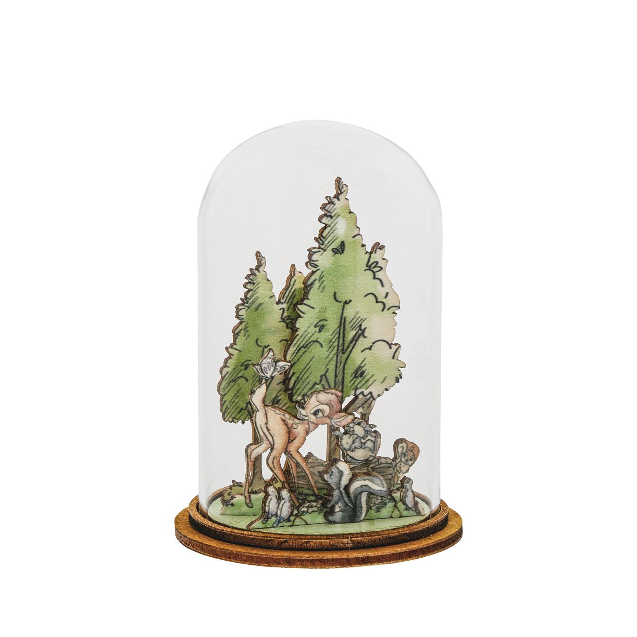 Bambi is joined by his woodland friends as he discovers his new surroundings in this beautiful and intricate layered figurine. This classic vintage style, decorative Kloche will make a stunning display in your home.