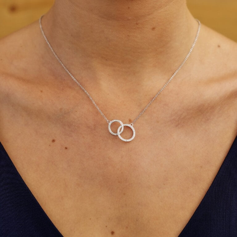 Swarovski double online circle necklace