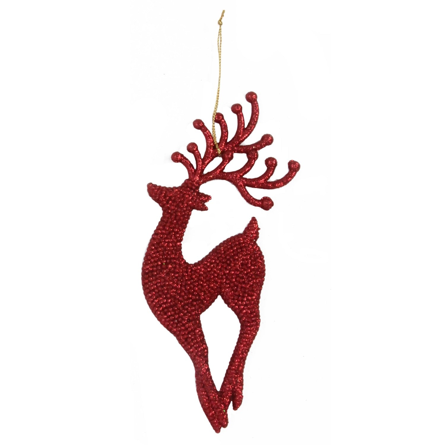 Red Glitter Reindeer Prancing Christmas Ornament Horgans Of Blarney 2591