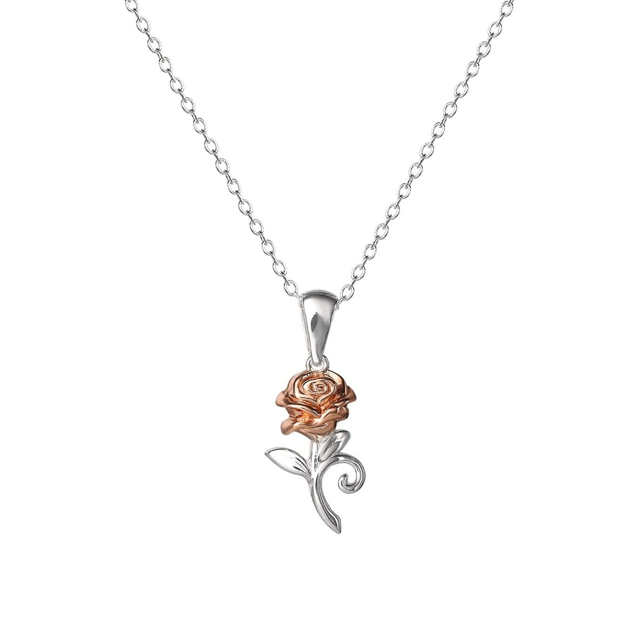 Disney Princess Silver and Rose Gold Pendant Necklace