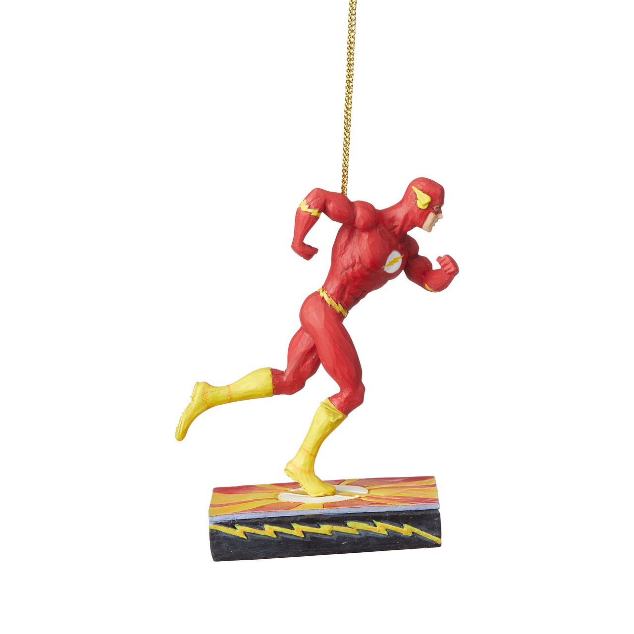 Jim Shore Flash Silver Age Christmas Hanging Ornament  DC Comics’ Justice League is comprised of the world’s most iconic superheroes. Jim Shore celebrates The Flash in an iconic pose in his signature wood carved look and folk art styling. Sure to be a treasured gift across the generations.