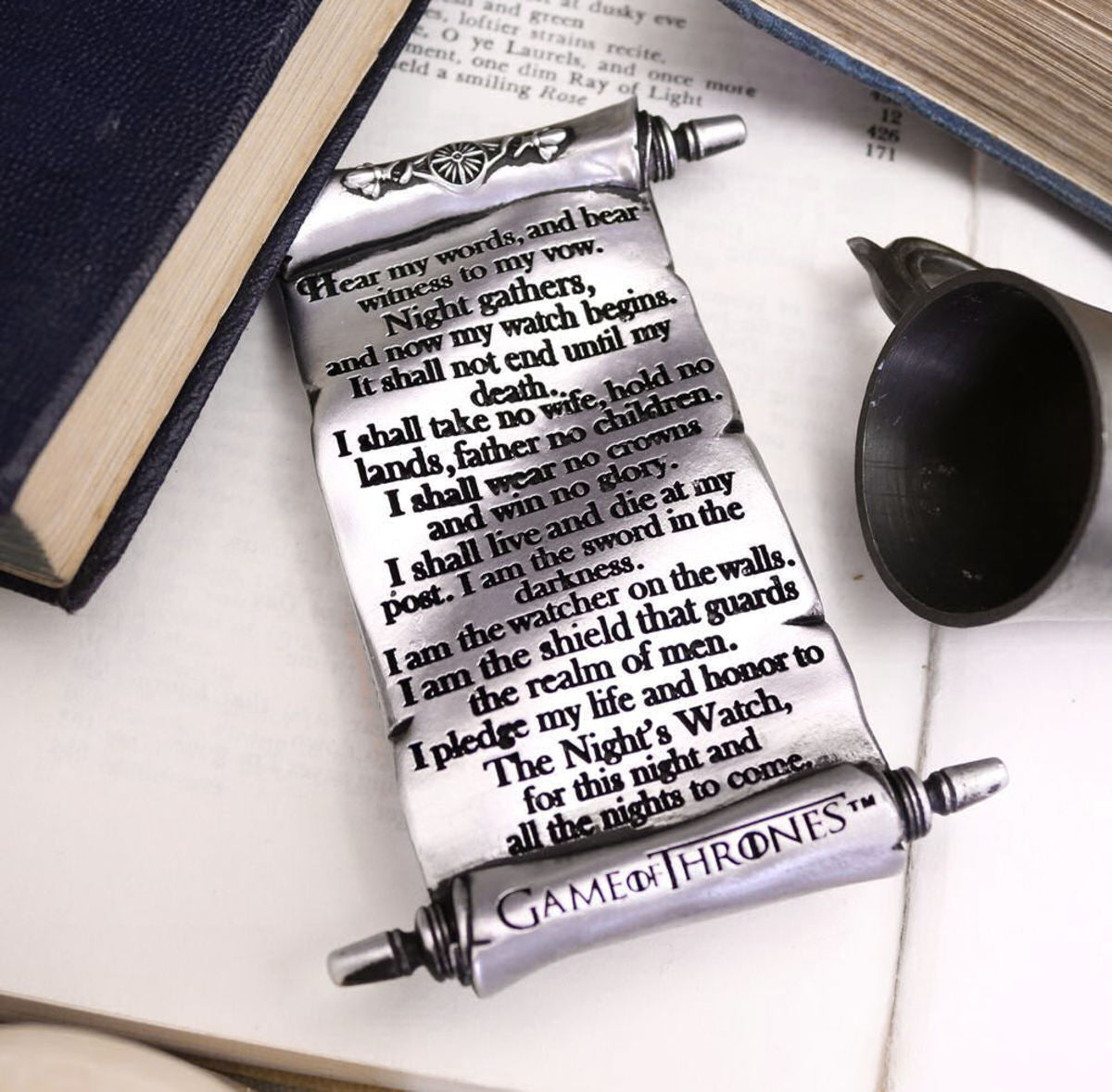 Game of Thrones Nights Watch Magnet  Nights Watch Oath Scroll Design Magnet Game of Thrones Official Merchandise Cast in the finest resin Painstakingly hand-painted