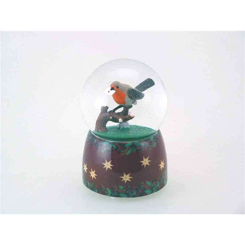 Musicboxworld Snow Globe Glitter Sparrow  Snow globe is a beautiful Christmas decoration that is treasured by people of all ages that captures the the magical moments of Christmas.