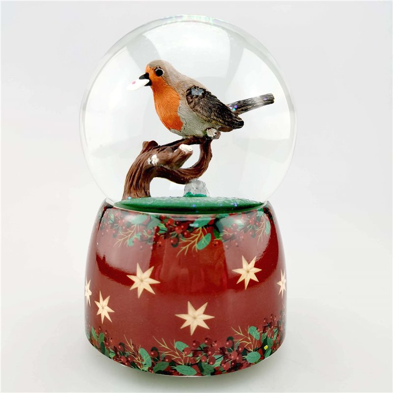 Musicboxworld Snow Globe Glitter Sparrow  Snow globe is a beautiful Christmas decoration that is treasured by people of all ages that captures the the magical moments of Christmas.