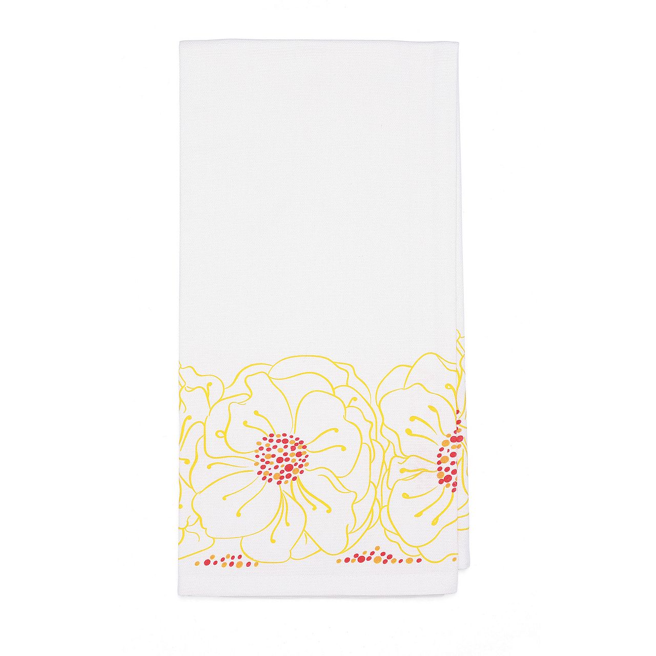 Izzy & Oliver Marigolds Tea Towel  Made from absorbent material, this towel is great for drying glasses, but also makes a decorative statement. Perfect for everyday use or gift giving.