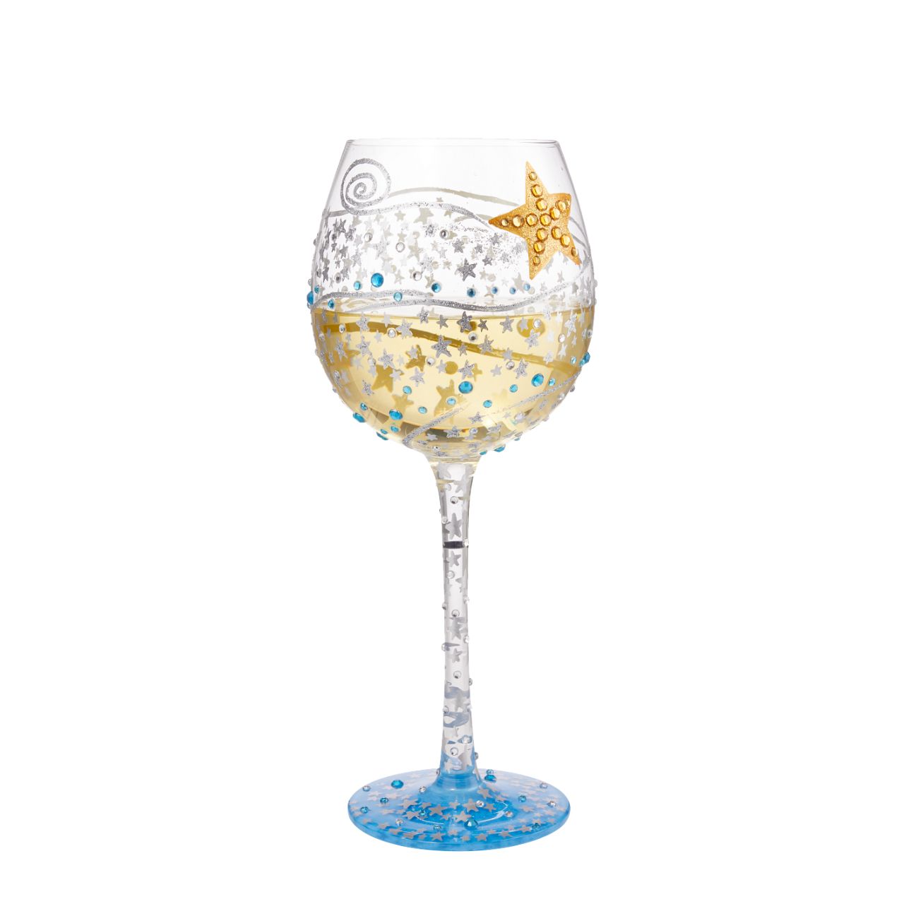 You're the Brightest Star Superbling Glass by Lolita  Some people come into our lives at our darkest time and bring with them enough light to steer us right. For those who brighten your day or night, celebrate their kindness and sparkle with this bedazzled wine glass.