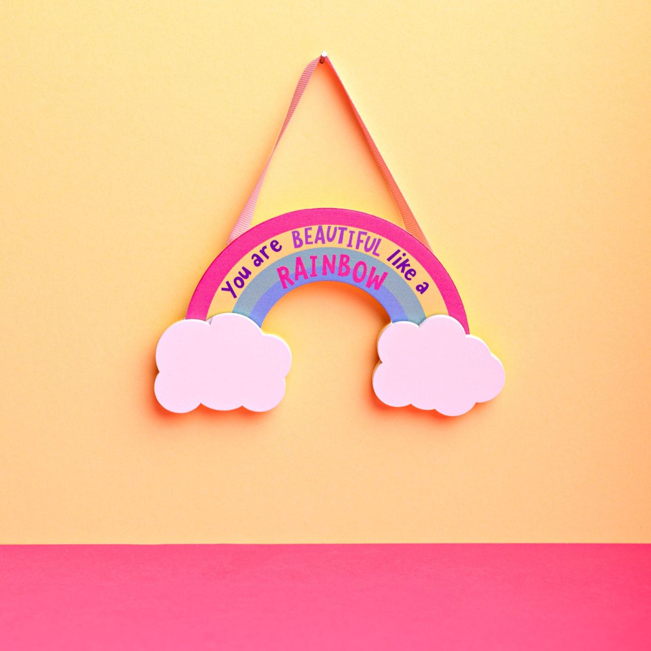 Rainbow Hanging Plaque - You Are Beautiful  Want to cheer someone up? Then why not gift someone in your life with this bright, uplifting and CHEERFUL rainbow plaque.