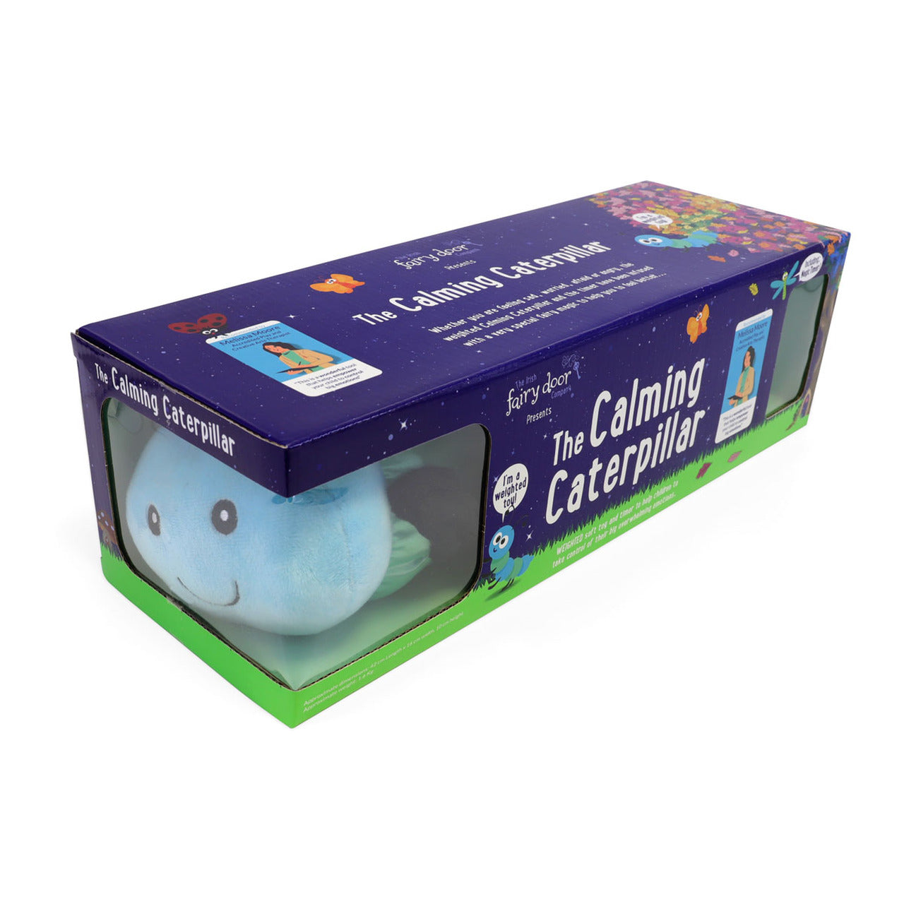 Tipperary Crystal The Irish Fairy Door - Calming Caterpillar  Weighted Soft Toy and Timer to Help Children to Take Control of Their Big Overwhelming Emotions.