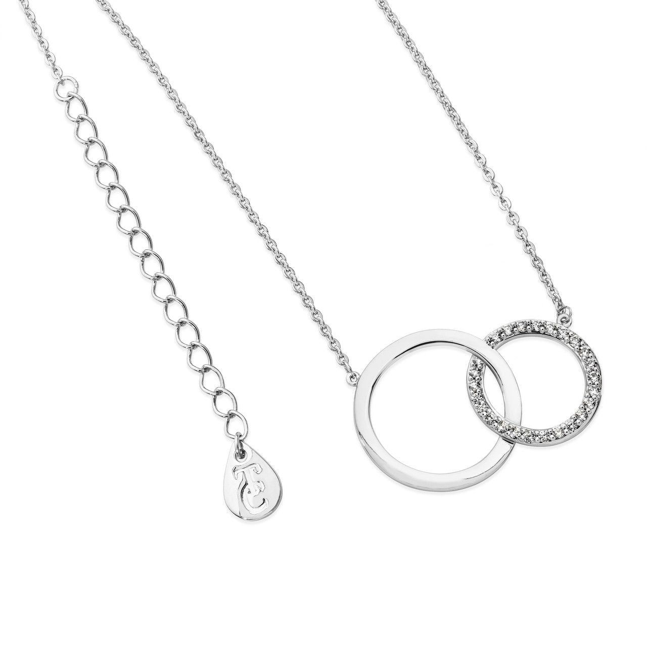 Tipperary Crystal Sterling Silver Interlocking Circle Pendant - NEW WINTER 2022