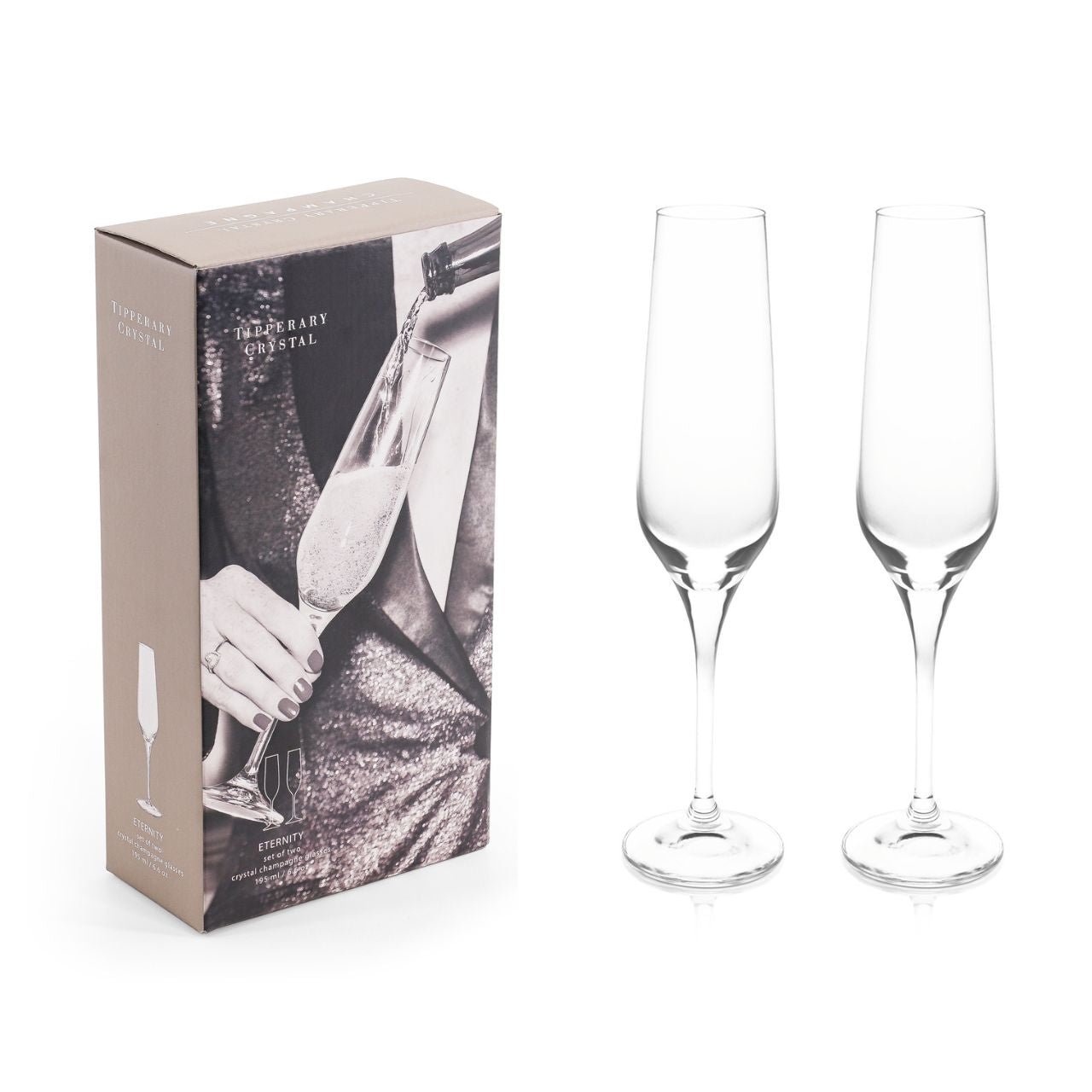 Tipperary Crystal Eternity Set of Two Champagne Glasses   Just arrived Eternity Set of Two Champagne Glasses