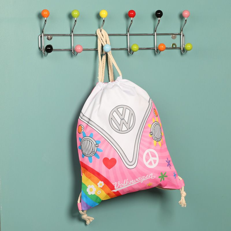 Volkswagen VW T1 Camper Bus Summer Love Drawstring Bag  Dims: Height 42 cm Width 32.5 cm Depth 0.5 cm