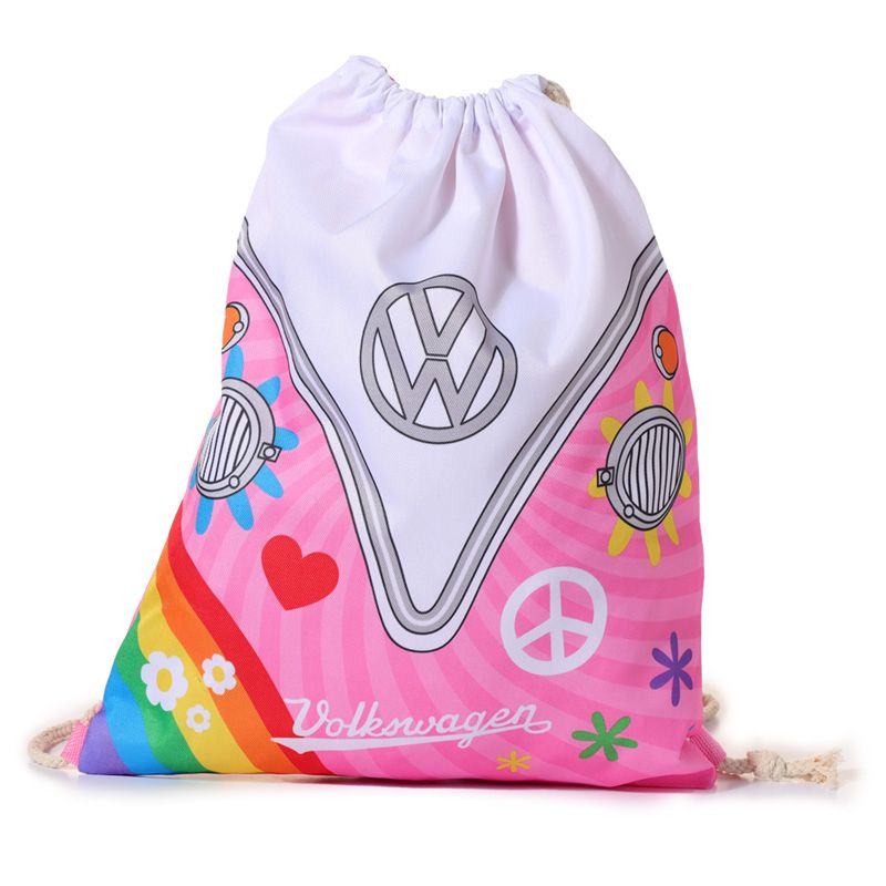 Volkswagen VW T1 Camper Bus Summer Love Drawstring Bag  Dims: Height 42 cm Width 32.5 cm Depth 0.5 cm