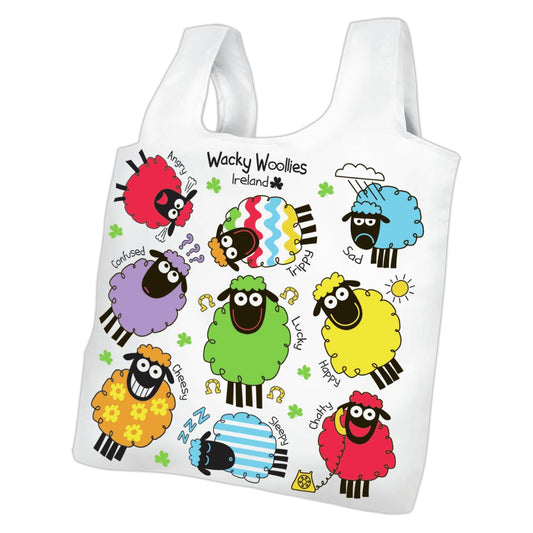 Wacky Woolies Sheep Ireland Fold - Up Bag With handles